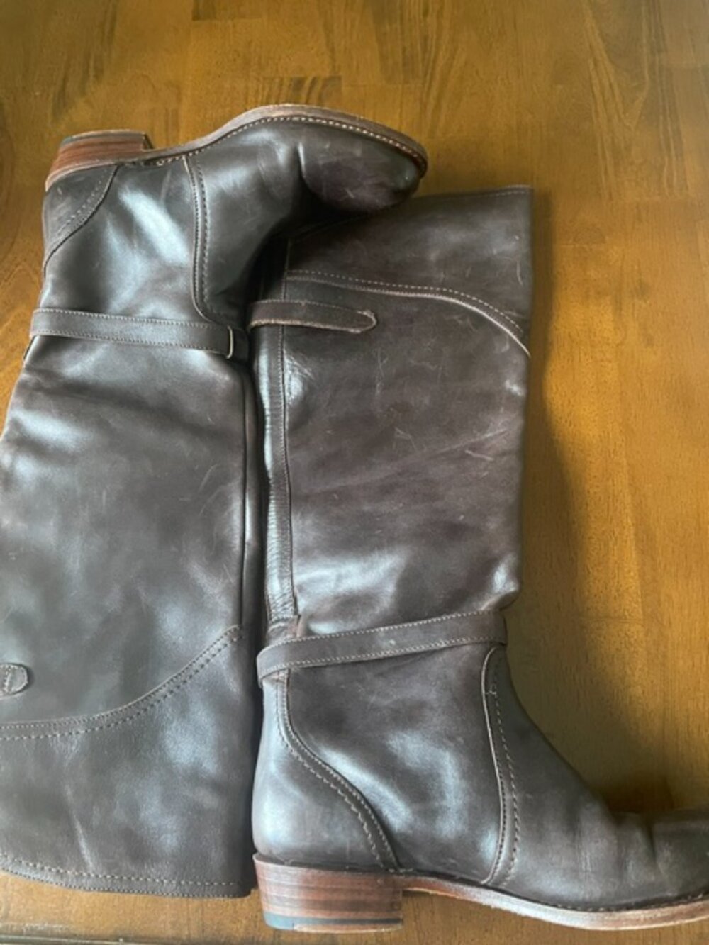 Frye, women's dark brown, knee high leather boots-Size 7 - Picture 4 of 4